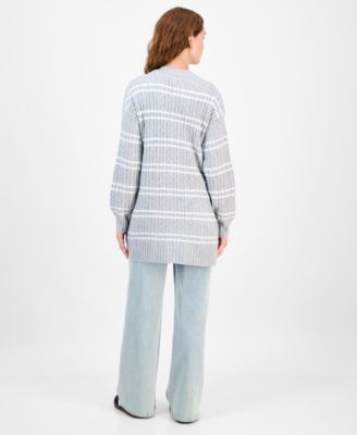 Juniors' Open-Front Long-Sleeve Midi Cardigan 