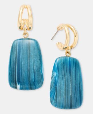 Style & Co - Stone Charm Split Hoop Earrings, Macy's Exclusive