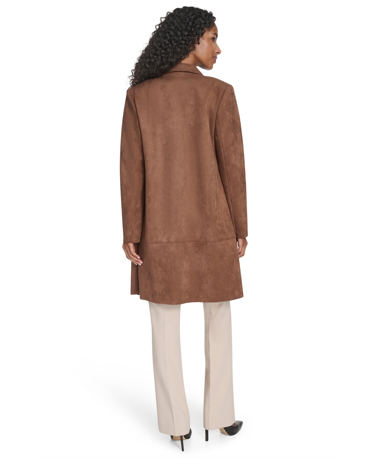 Tommy Hilfiger Women's Scuba Suede Long Sleeve Topper In Brown