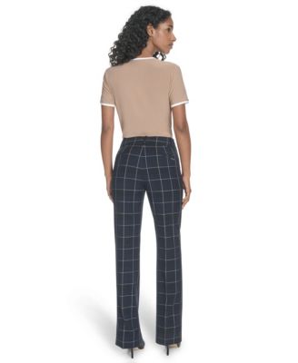 Women's Chloe Plaid Printed Bootcut Trousers