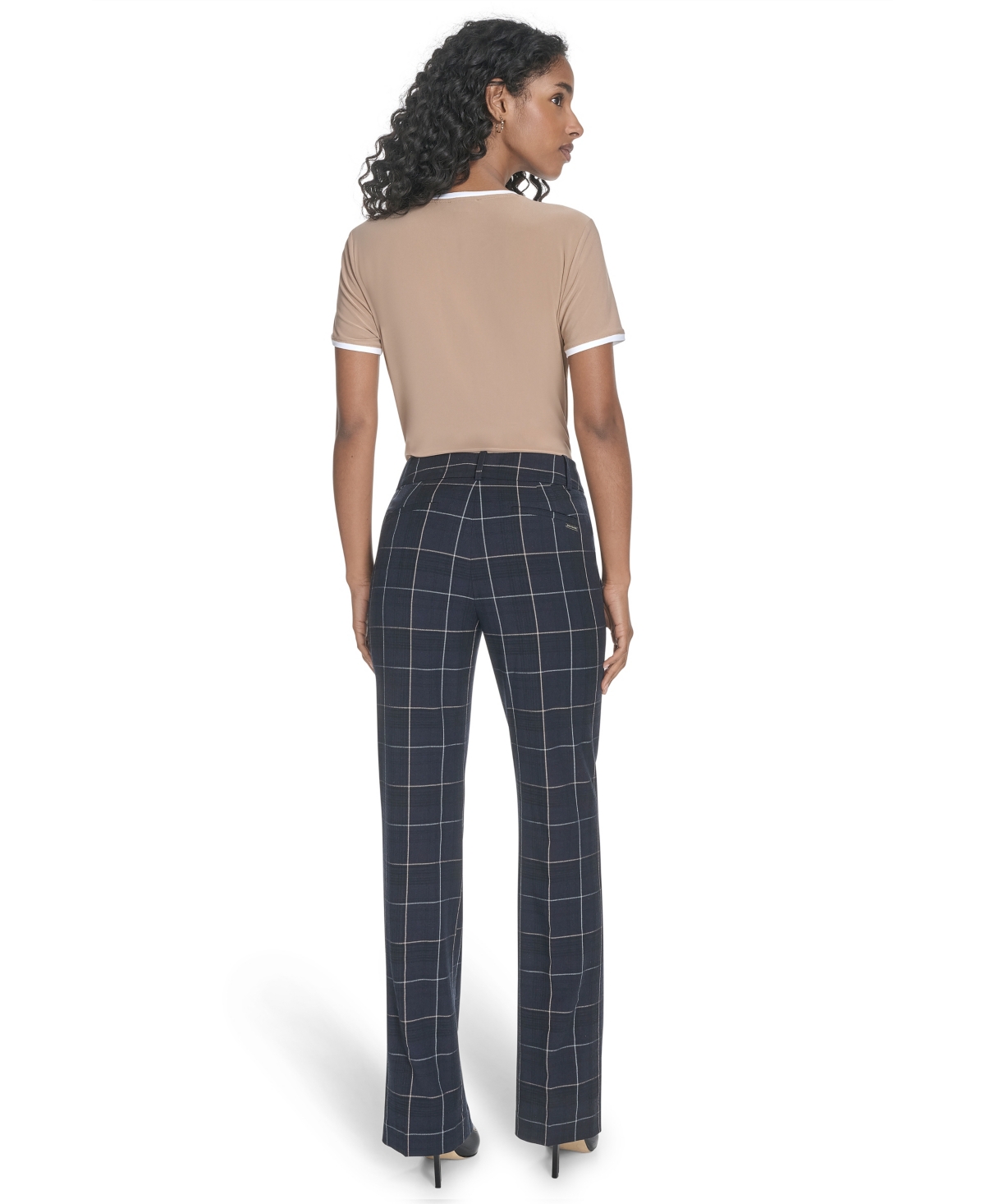 Tommy Hilfiger Women's Chloe Plaid Printed Bootcut Trousers