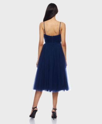 Juniors' Mesh Tulle Sleeveless Midi Dress