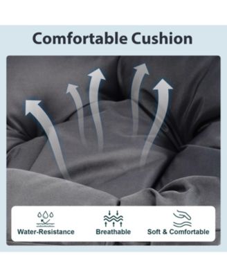 Outdoor Egg Hanging Chair with Stand, Patio Wicker Swing Egg Chair Indoor Swinging Chair Outdoor Hammock Egg Chair