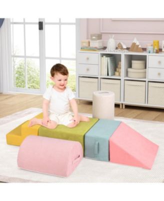 6-Piece Baby Climbing Blocks with 30D High-Density Foam and Carrying Handles