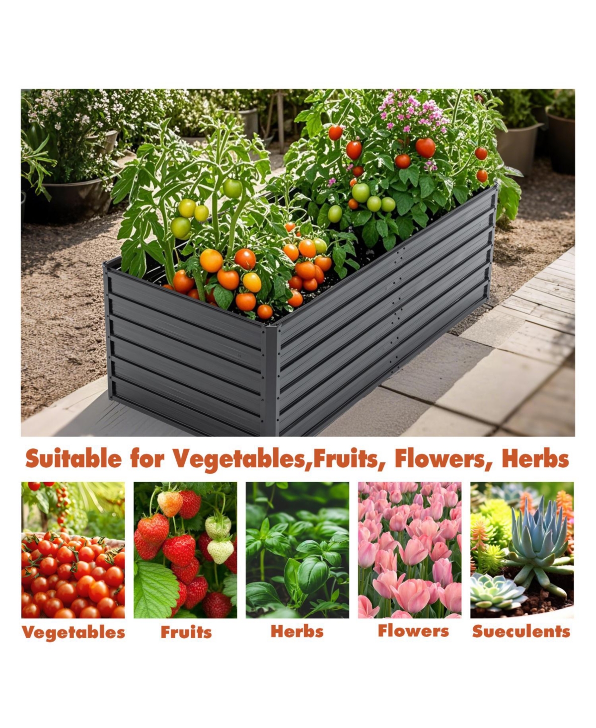 Streamdale Furniture 6x3x2 Ft Metal Raised Garden Bed