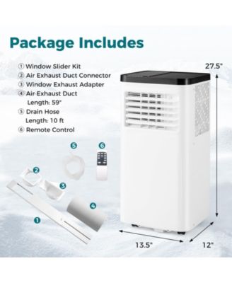 8000 BTU Portable Air Conditioner w/ Control Panel & Remote Control