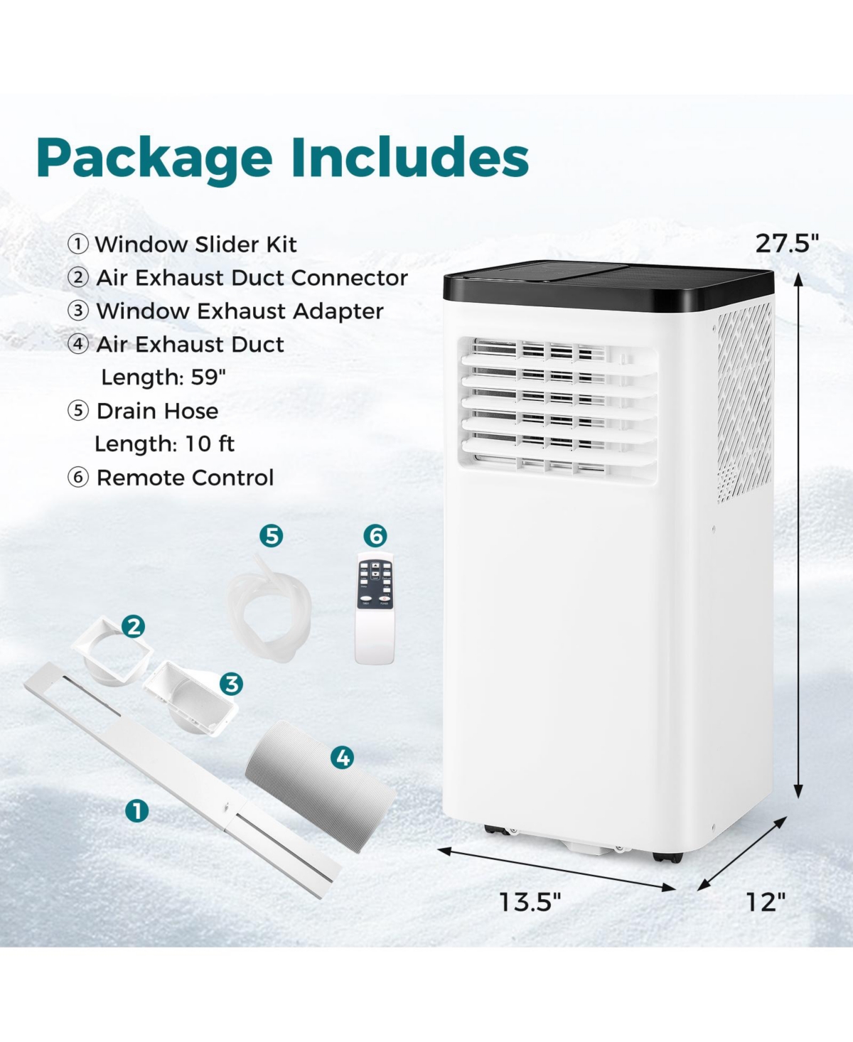 Gymax Btu Portable Air Conditioner w/ Control Panel & Remote Control