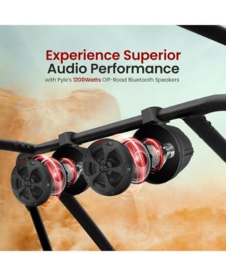 6.5'' Water-Resistant Marine Speakers + 2 Channel Amplifier for ATV, UTV, 4x4, Jeep, Boat Stereo System (1200W)