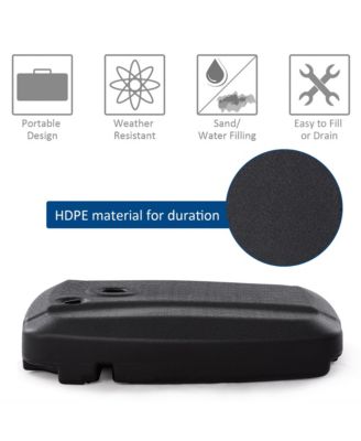 60L Patio Cantilever Offset Umbrella Base Portable Base Weight w/ Wheels