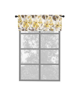 Garden Chic Watercolor Poppy Field Floral Rod Pocket Valance