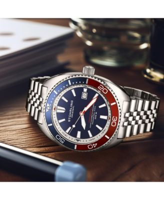 1008 Men s Automatic Watch Tonneau Stainless Steel Case Blue Dial Pepsi Red Blue Bezel Jubilee Bracelet 200M Water Resistant Date Window