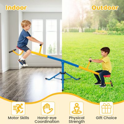 Kids Seesaw Swivel Teeter Totter Playground Equipment 360&deg; Rotation