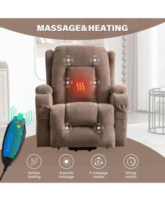 Power Lift Recliner for Elderly with Heat, Massage, USB Port, Side Pocket & Infinite Positions – Ideal Living Room Chair for Comfort