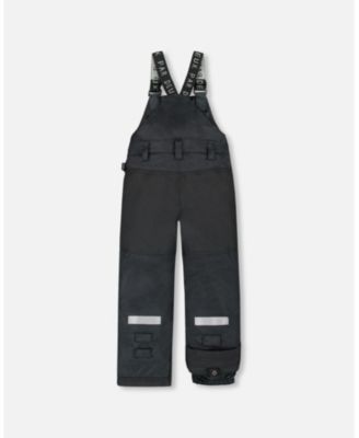 Kids Unisex Solid Play Overall Snow Bib Black - Child