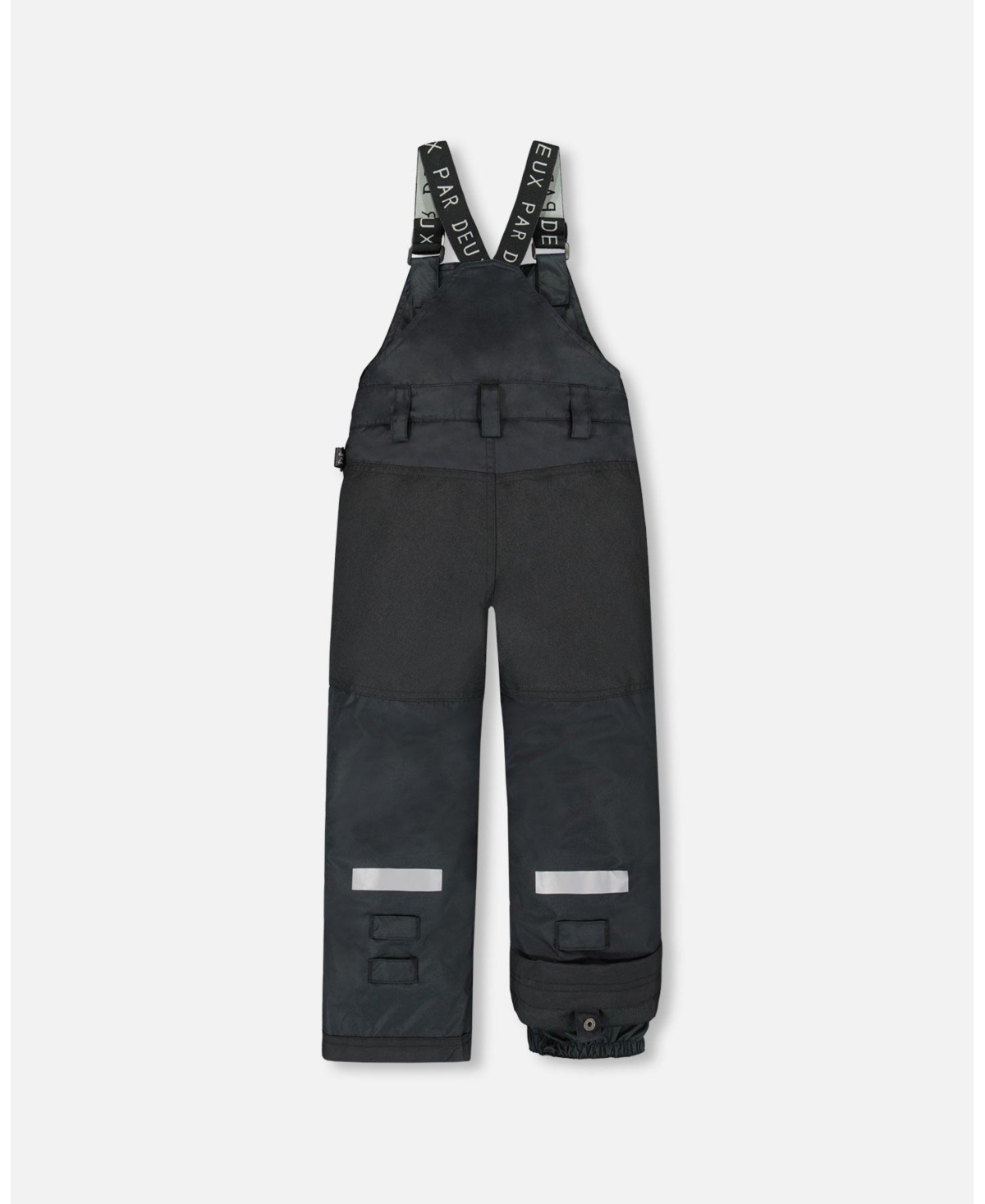 Deux par Kids Unisex Solid Play Overall Snow Bib Black