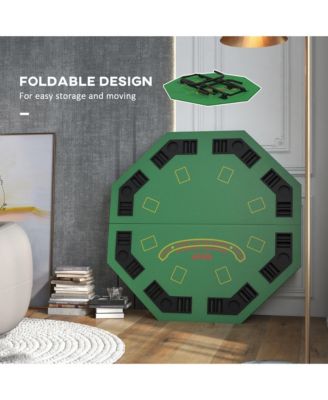 47" Foldable Poker Table 8 Player jack Game Table,