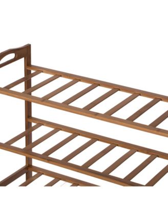 Bamboo Storage Shoe Rack, Free Standing Shoe Organizer Storage Rack, 3 Tier