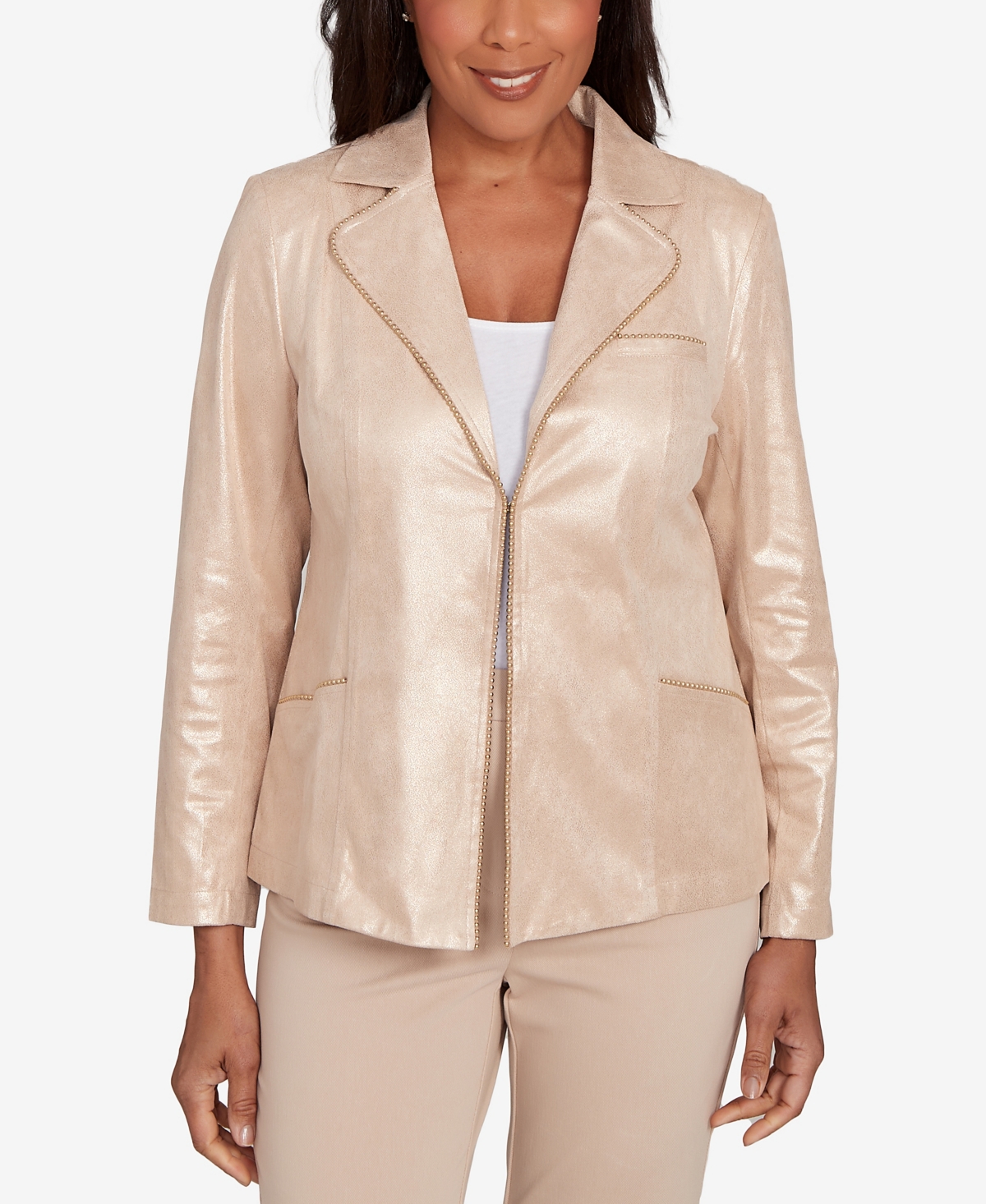 Women's Urban Legend Faux Suede Shimmer Jacket - Champagne