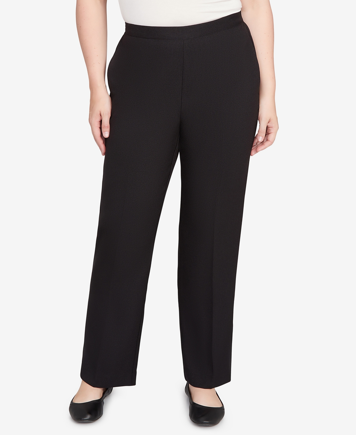 Women's Textured Pull On Elastic Short Length Pants - Perriwinkle