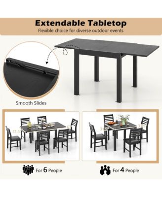 Patio Expandable Dining Table 31.5''-63'' Adjustable Rectangular All Weather Table