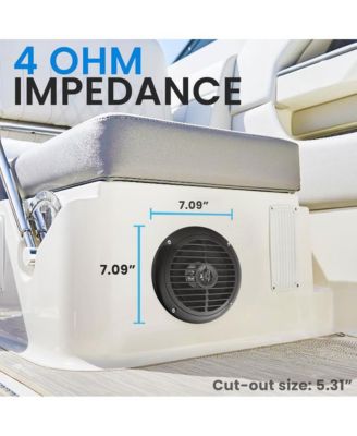 Dual 6.5'' Waterproof Marine Speakers, Full Range Stereo Sound, 120 Watt, Black