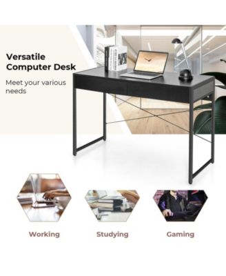 2-Drawer Home Office Desk with Steel Frame