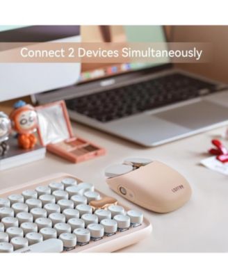 DOT Foundation Mechanical Keyboard with Wireless Numpad & Milk Tea Mouse, 75% Rechargeable Hot-swappable Keyboards with 3 Types Connection