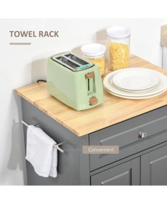 Gray Kitchen Helper: Rolling Cart with Drawer and Towel Racks