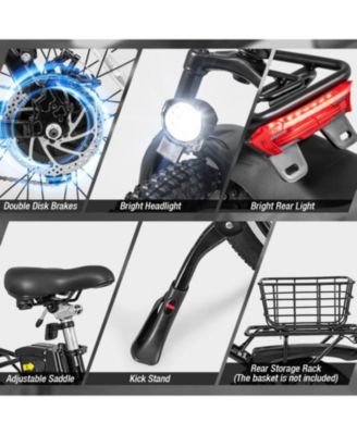 Folding Electric Bicycle for Adults with 20-Inch Fat Tires Snow E-Bike