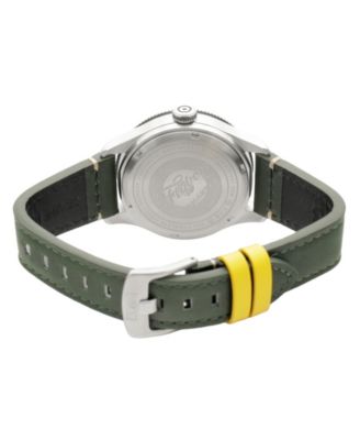 Men's Flyboy Green Leather Strap Watch, 40mm