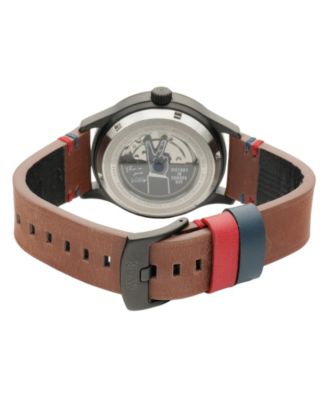 Men's Hawker Hurricane Brown Leather Strap Watch, 43mm