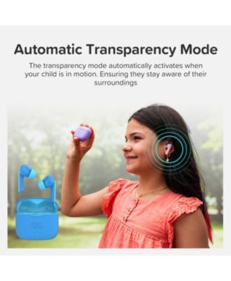 85dB Volume Limit, Built-in Mic, 6 Ear Tips, Anti-Lost Strap Easy Pairing, Gift for Kids 4-15 CareBuds Kids Wireless Earbuds