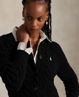 Women's Cable-Knit Wool-Cashmere Cardigan Sweater