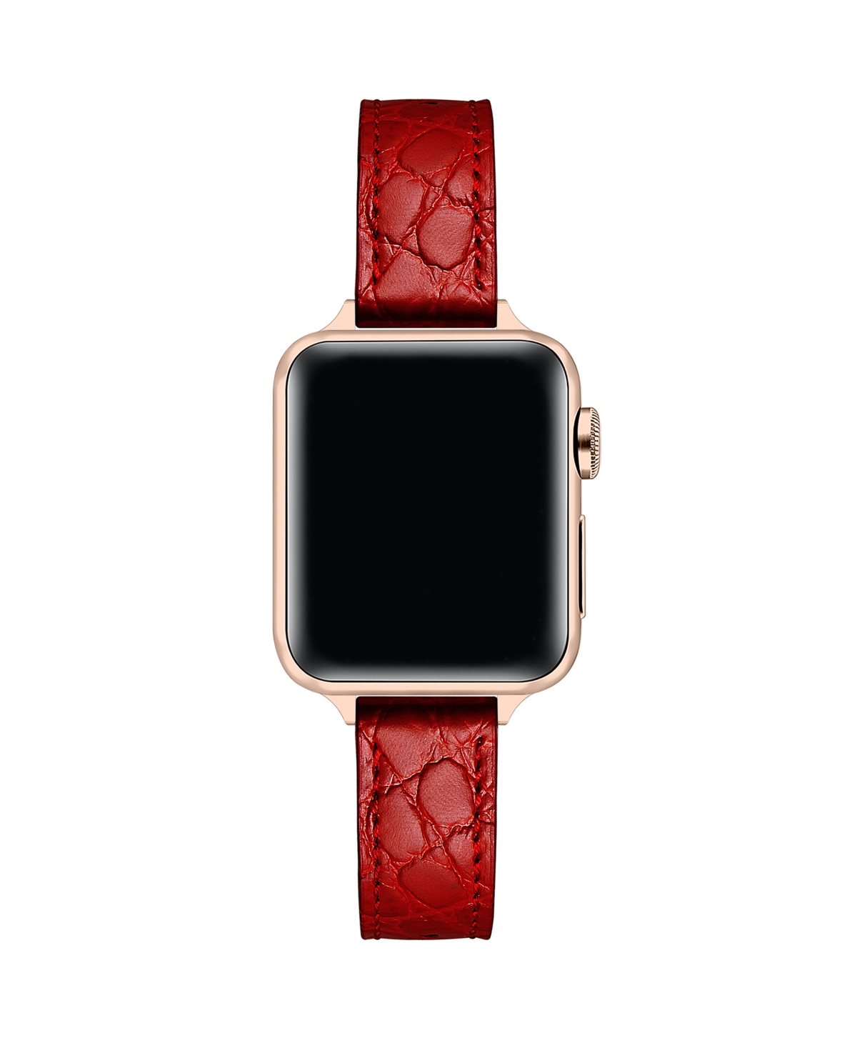 Cleo Skinny Croc Leather Band for Apple Watch - Crimson