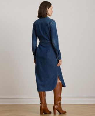 Lauren Ralph Lauren Women's Denim-Lanaine Belted Shirtdress