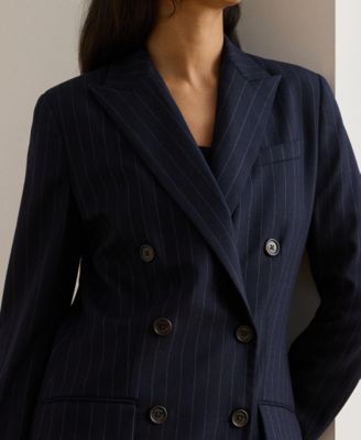 Women's Suiting-Ryen Double-Breasted Pinstripe Twill Blazer