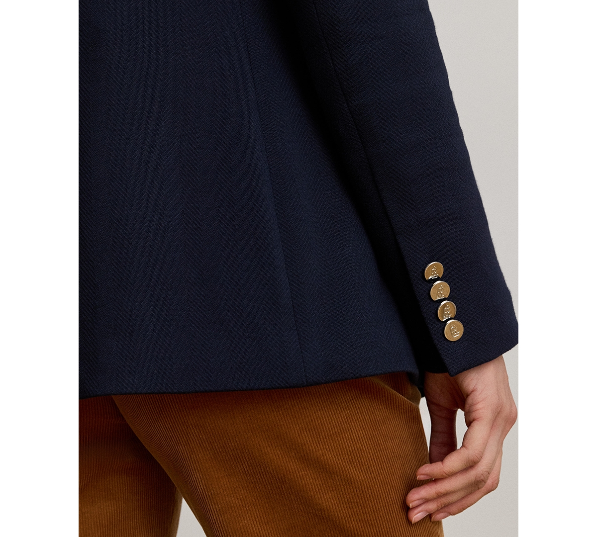 Ralph Lauren Womens Buckle Trim Herringbone Jacquard Blazer 0p 18 In Multi