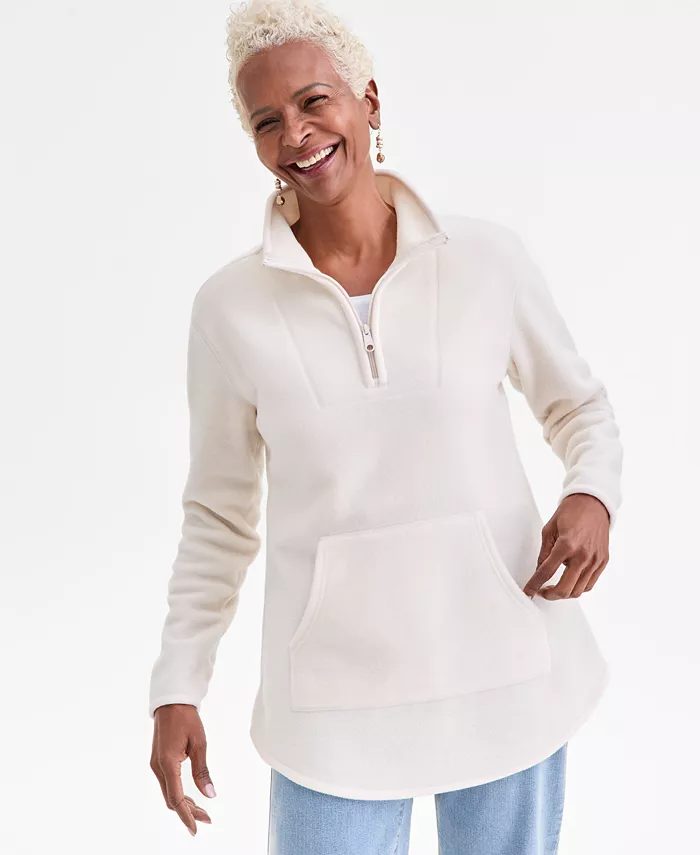 Women's Polar Fleece Quarter-Zip Mock-Neck Sweatshirt