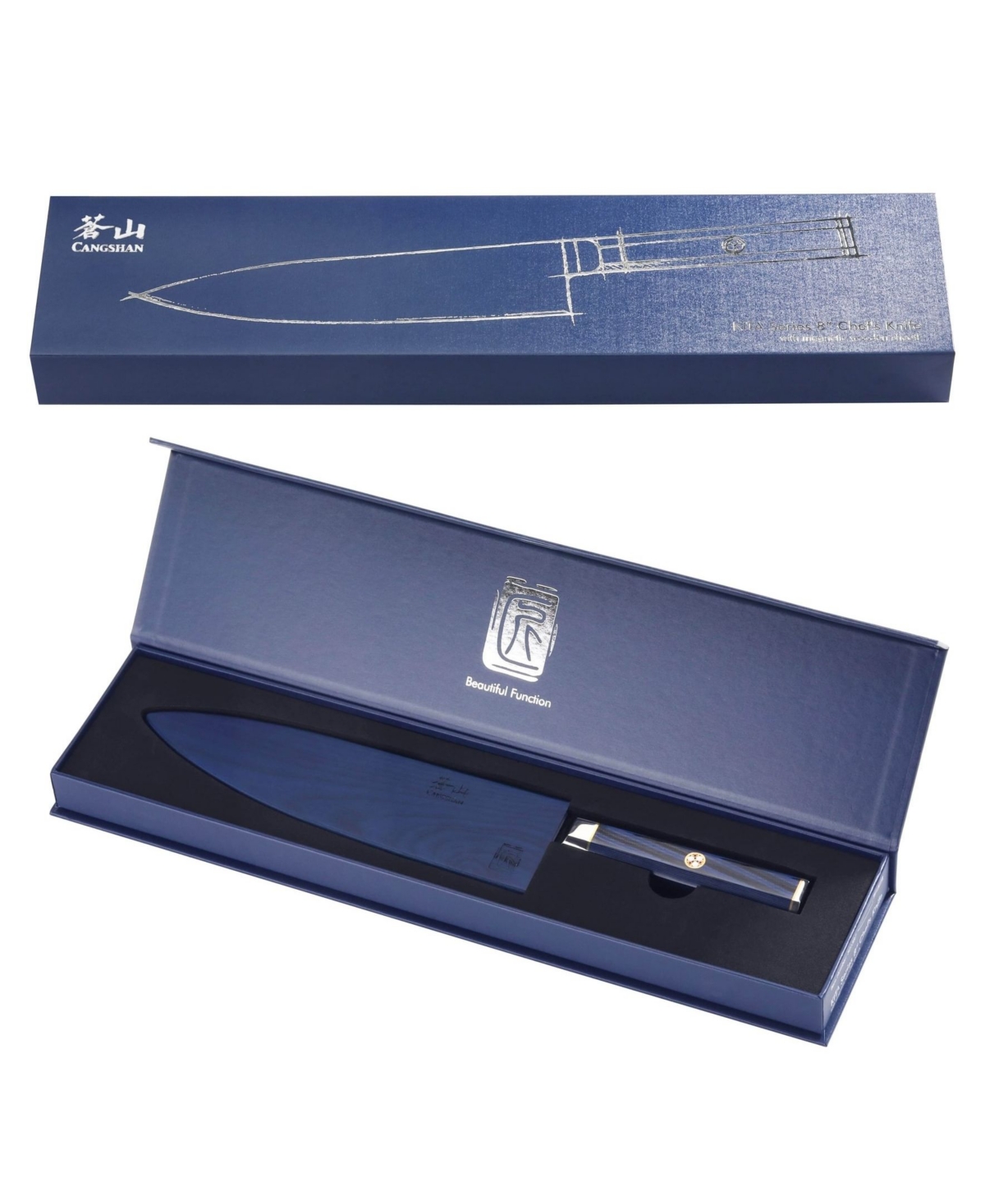 Cangshan Kita Series 8" Chef's Knife With Sheath In Blue