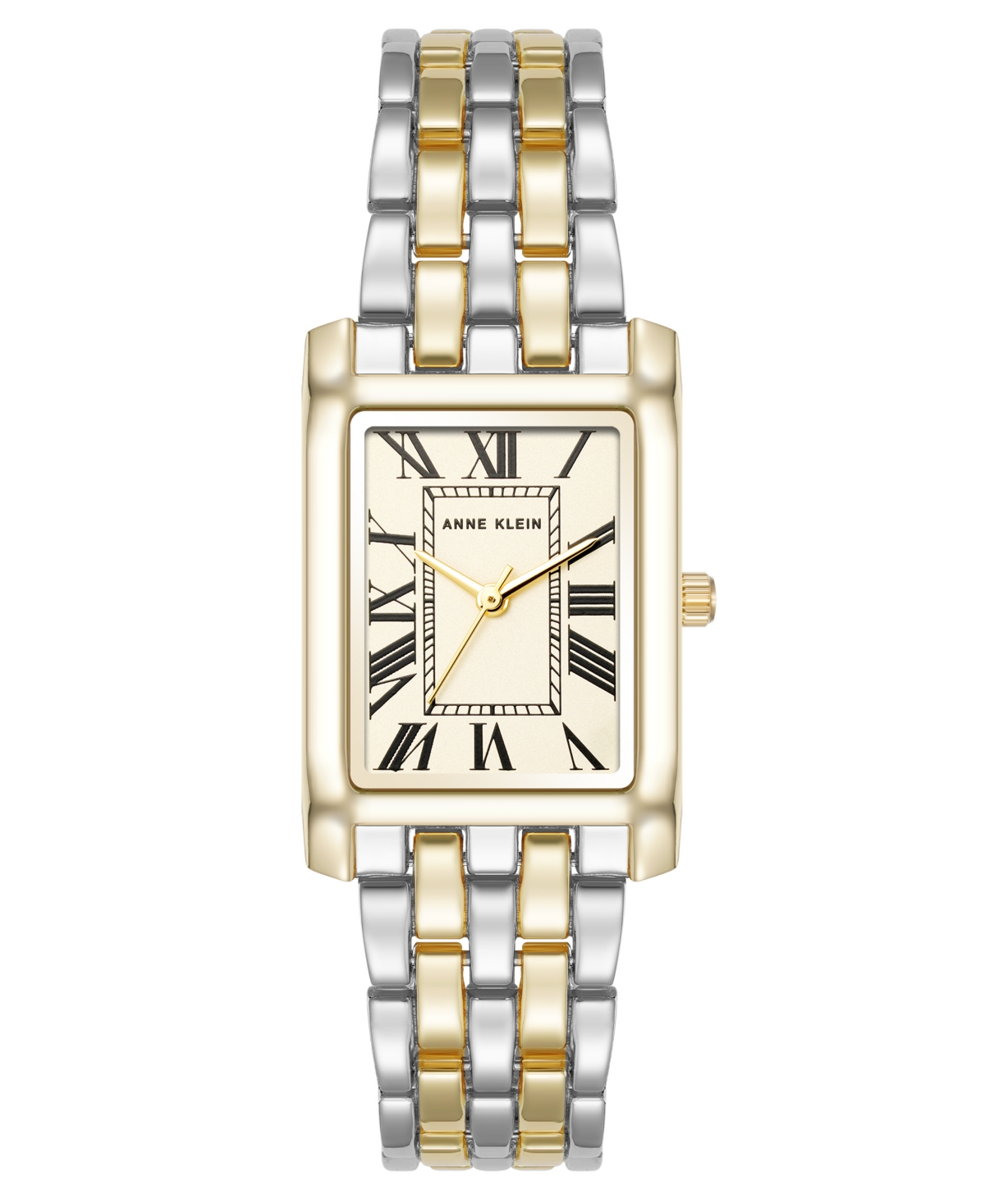 Anne Klein Women's Quartz Rectangular Two-tone Metal Alloy Watch, 25mm In Multi