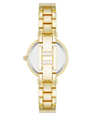 Women's Quartz Round Pink and Gold-Tone Metal Alloy Bangle Watch, 28mm