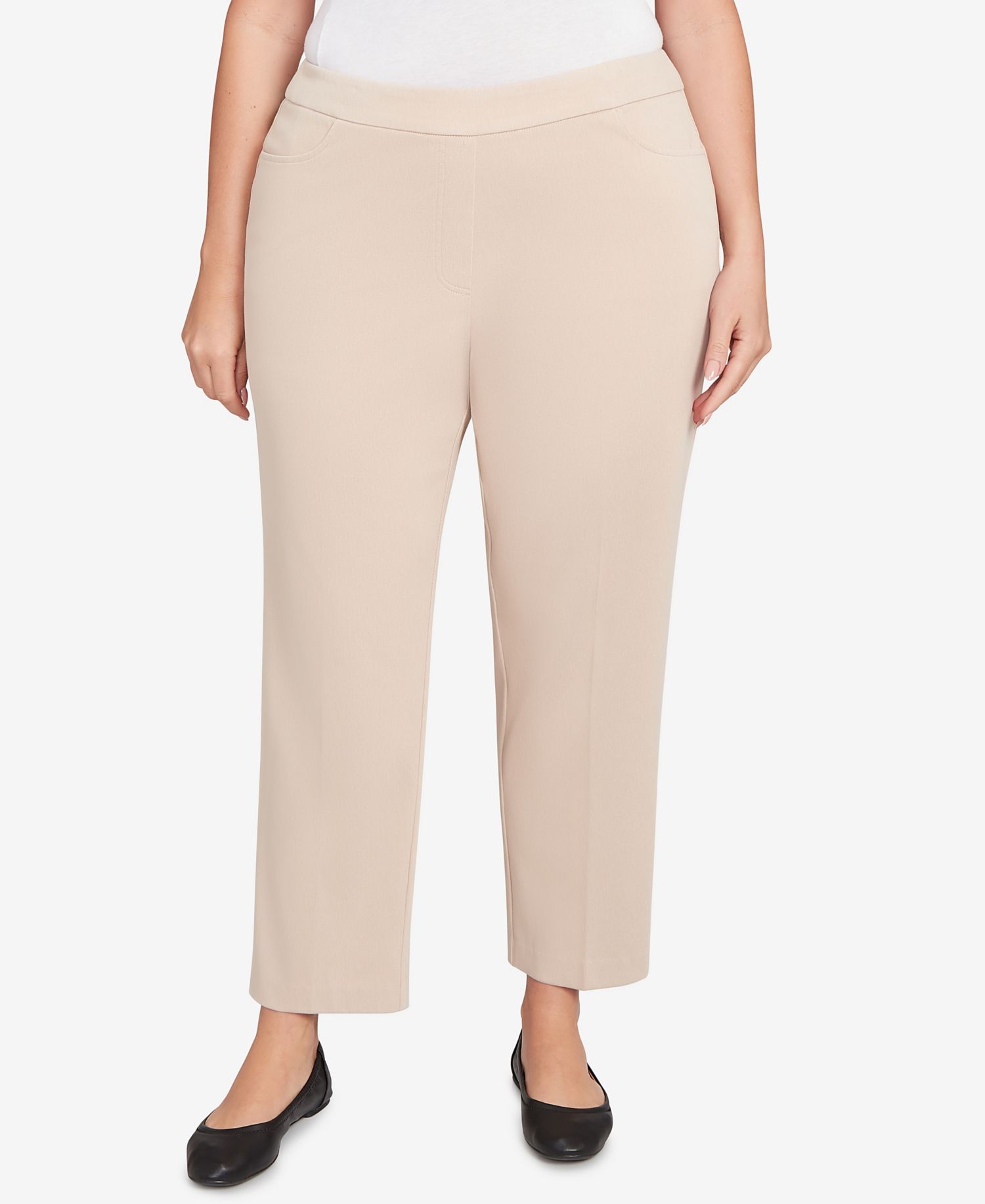 Plus Size Urban Legend Fitted Twill Pull On Short Length Pants