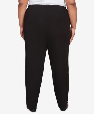Plus Size As Usual Ribbed Knit Medium Length Pants