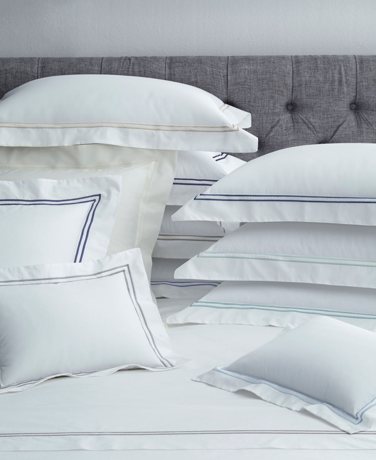 Sferra Grande Hotel Cotton Boudoir Sham, 12" X 16" In Blue