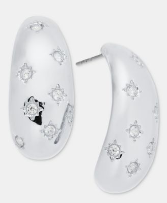 Pav&eacute; Star Puffy J-Hoop Earrings, Macy's Exclusive