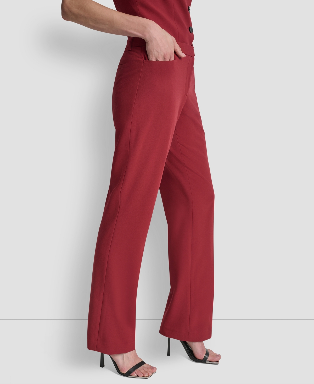 Dkny Women's Modern Fit Mid-Rise Trousers