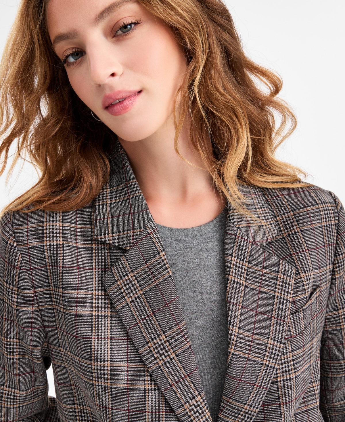 Bar Iii Women's Plaid Blazer, Macy's Exclusive In Multi