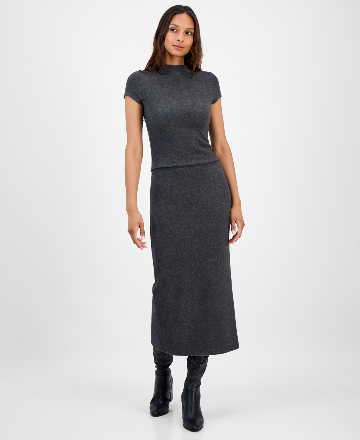 Bar Iii Women's Short-Sleeve Mock Neck Sweater, Macy's Exclusive