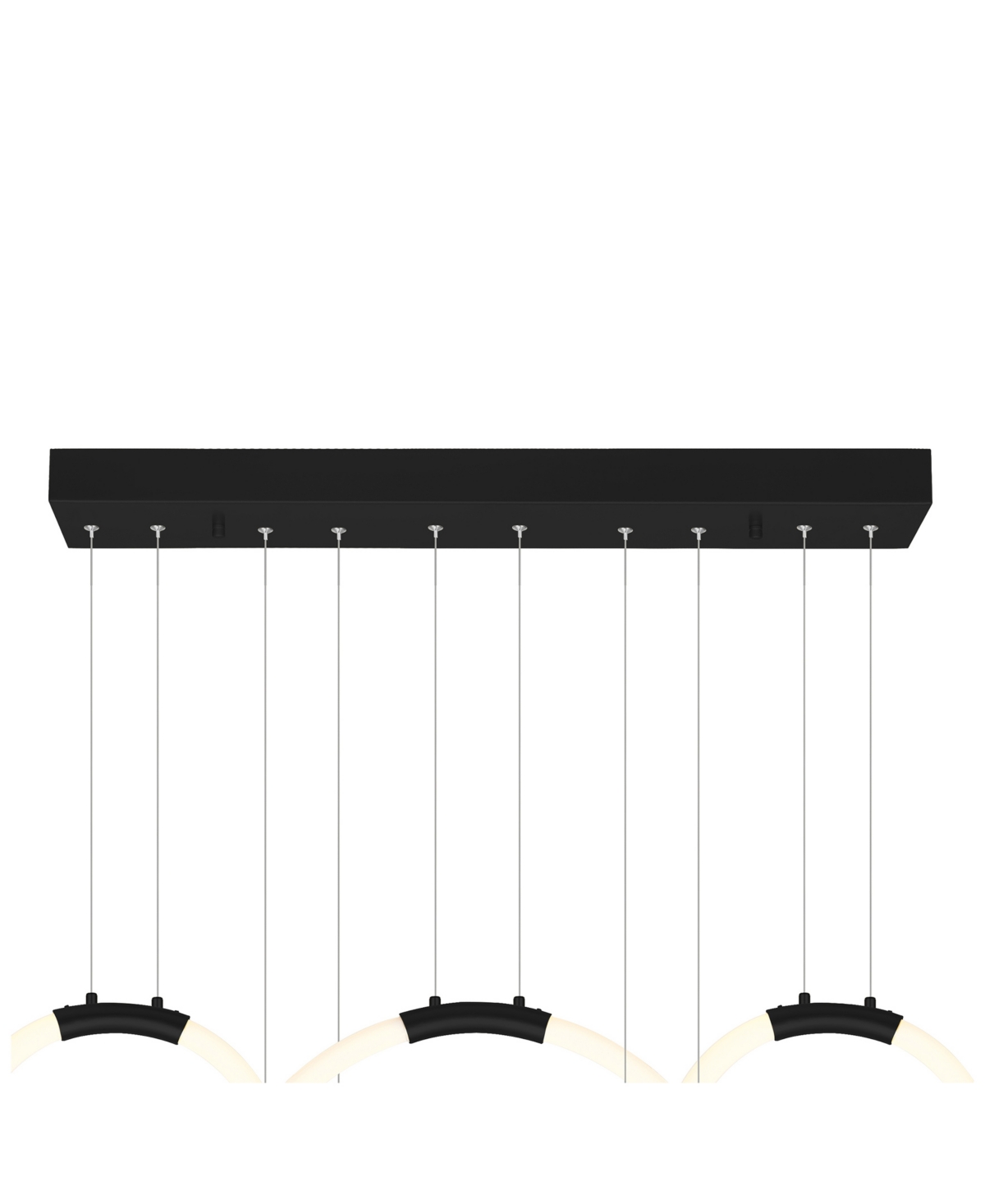 Cwi Lighting 27" Metal Hoops 5 Light Led Chandelier In Black