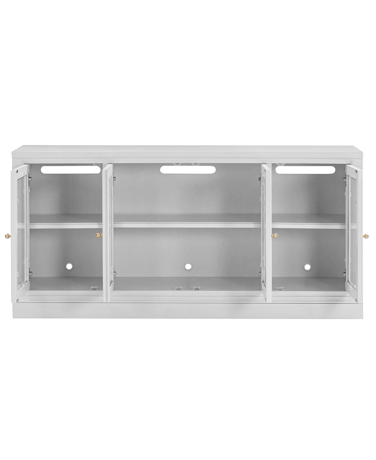 Macy's Furniture 65" Wooden Amren 4 Doors Console Table In Gray